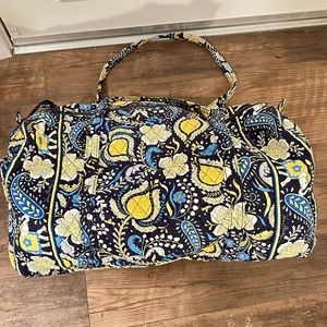 Vera Bradley Ellie Blue Large Duffel Weekend Bag